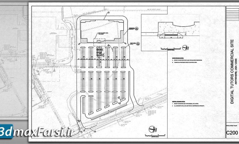 آموزش طراحی سایت پلان اتوکد Professional Site Design and Plan Production in AutoCAD