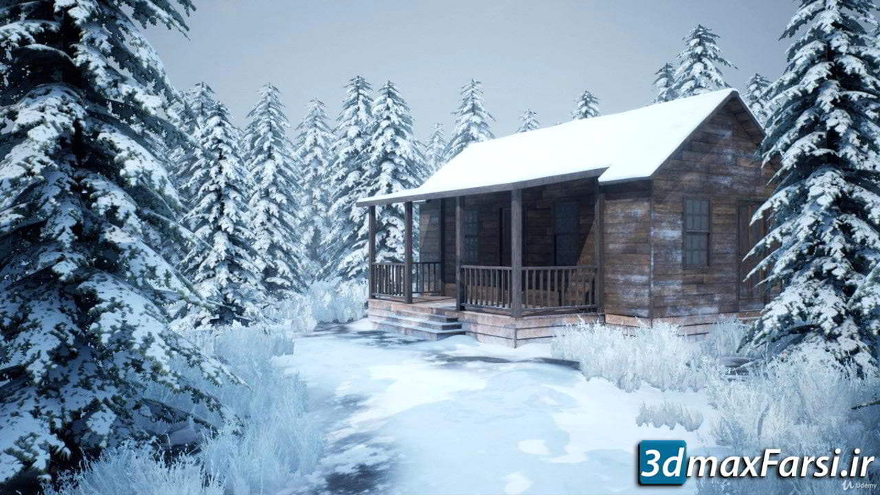آموزش طراحی پروژه آنریل انجین:صحنه برفی Snowy Game Environment Creation