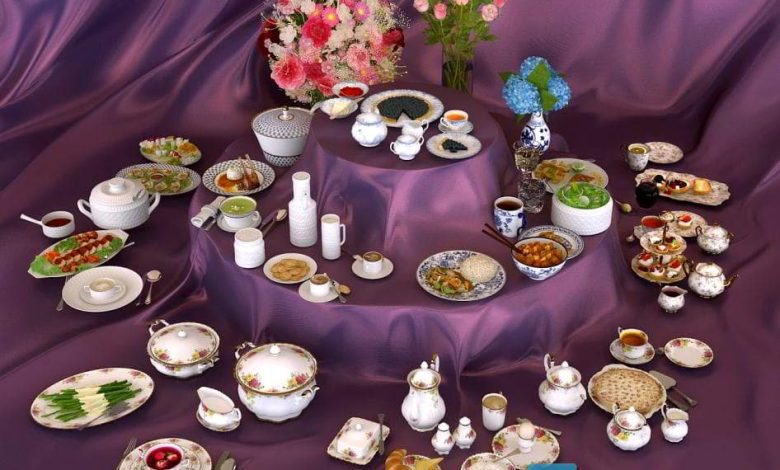 دانلود رایگان آرچ مدل Archmodels vol.108 : مدل سه بعدی ست ظروف چینی و غذا