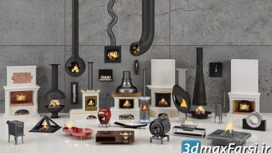 آرچ مدل Archmodels vol.97 : مدل سه بعدی شومینه بخاری