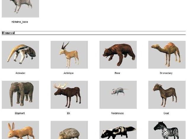 دانلود رایگان مدل سه بعدی جانوران باغ وحش Dosch 3D: Animals