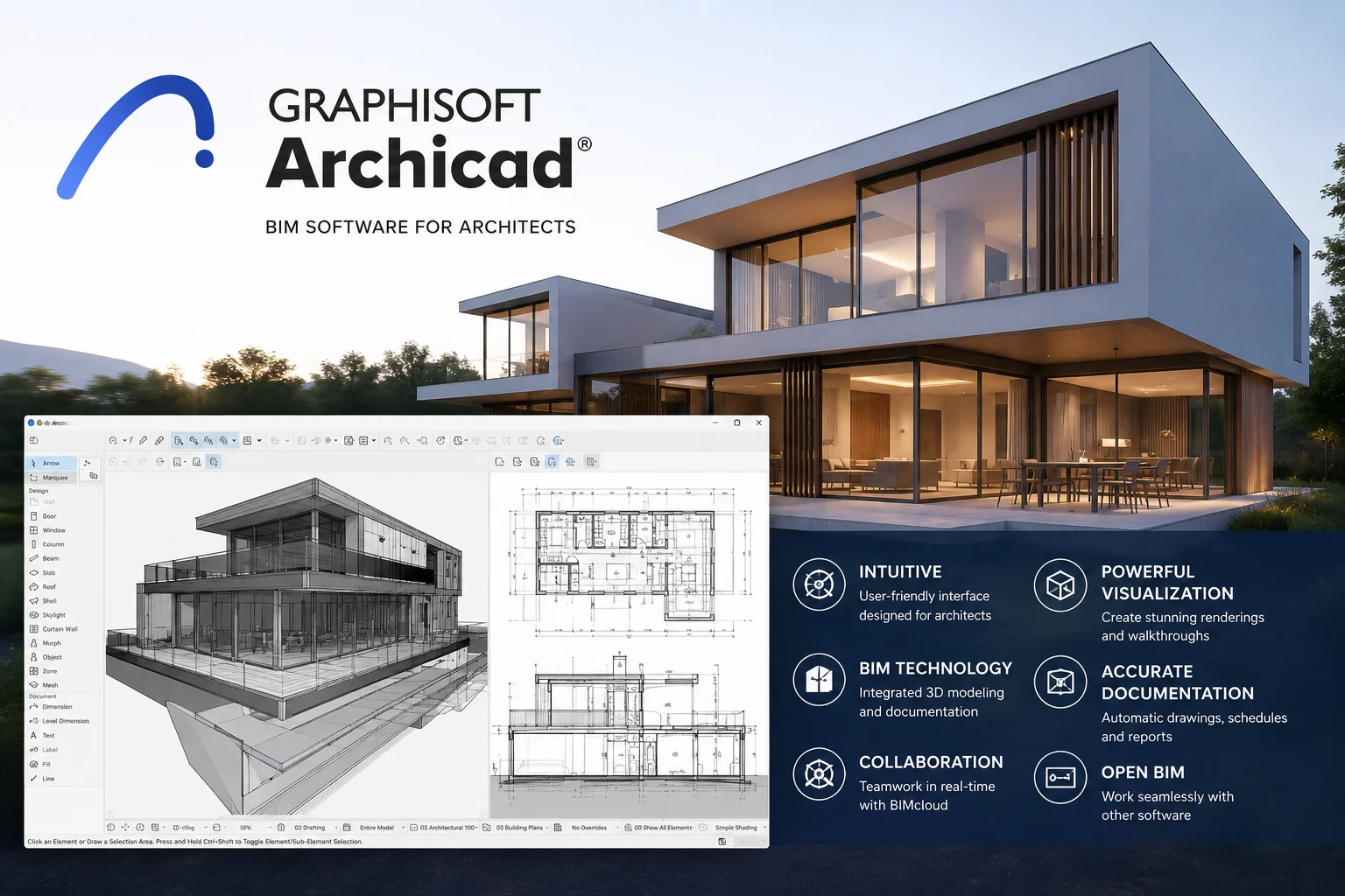 آموزش آرشیکد ArchiCAD برای طراحی سه بعدی ساختمان