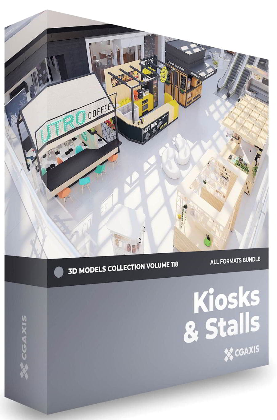 دانلود رایگان مدل سه بعدی غرفه فروشگاه CGAxis – Kiosks & Stalls 3D Models Collection – Volume 118
