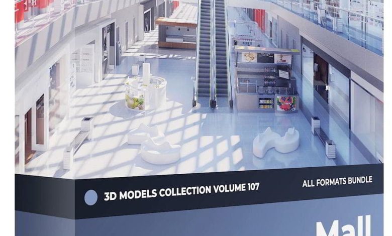 مدل سه بعدی: مال، فروشگاه، مارکت، بازار CGAxis – Mall Equipment 3D Models Collection – Volume 107