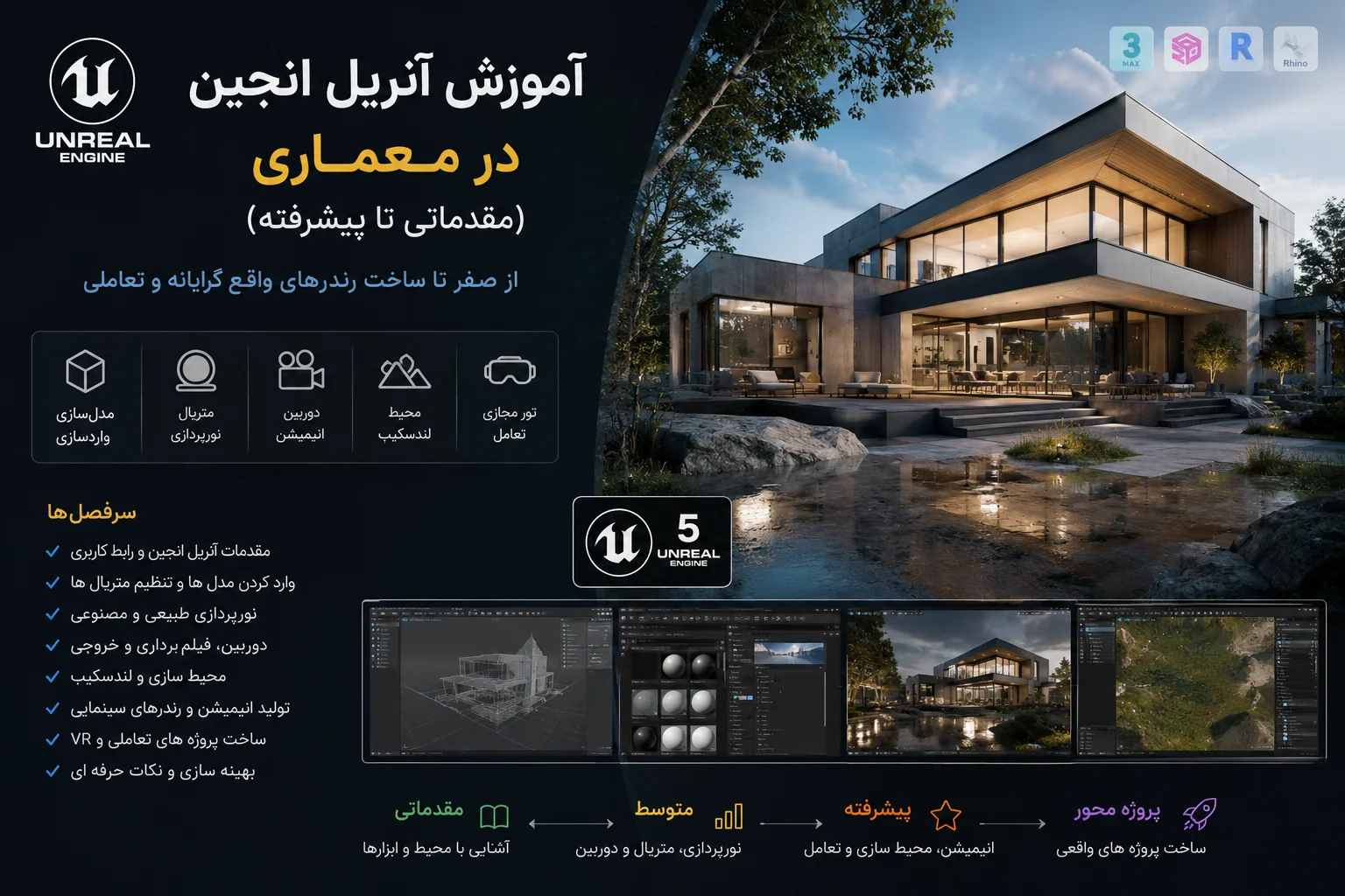 آموزش فارسی و جامع معماری در آنریل انجین