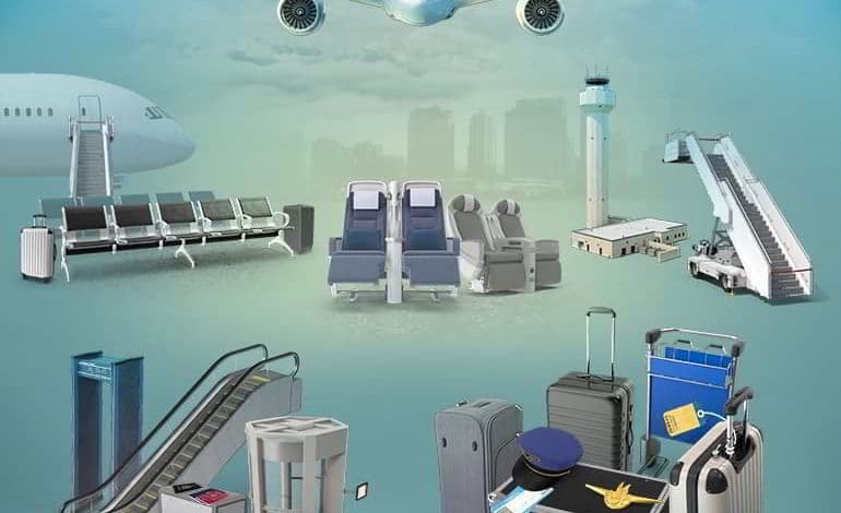 دانلود رایگان تصاویر پس زمینه فرودگاه PixelSquid – Airport Collection