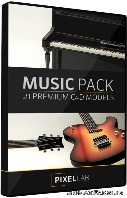 مدل سه بعدی آلات موسیقی و موزیک The Pixel Lab – Music Pack for Cinema 4D