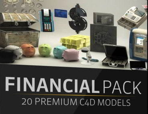 مدل سه بعدی The Pixel Lab – Financial Pack for Cinema4D