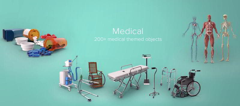 عکس گرافیکی بیمارستان درمانگاه پزشکی PixelSquid – Medical Collection