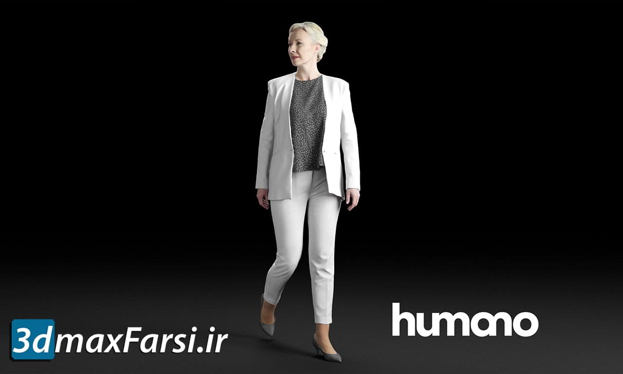 بجکت سه بعدی آبجکت انسان: خانم در حالا راه رفتن Humano Elegant woman walking and looking back 0306 3D model