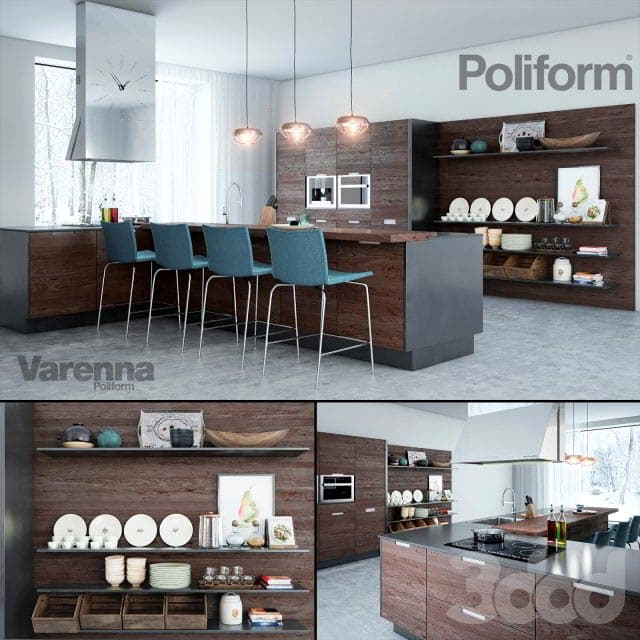 دانلود رایگان ست آشپزخانه فضای داخلی مدرن Modern kitchen My planet Poliform varenna