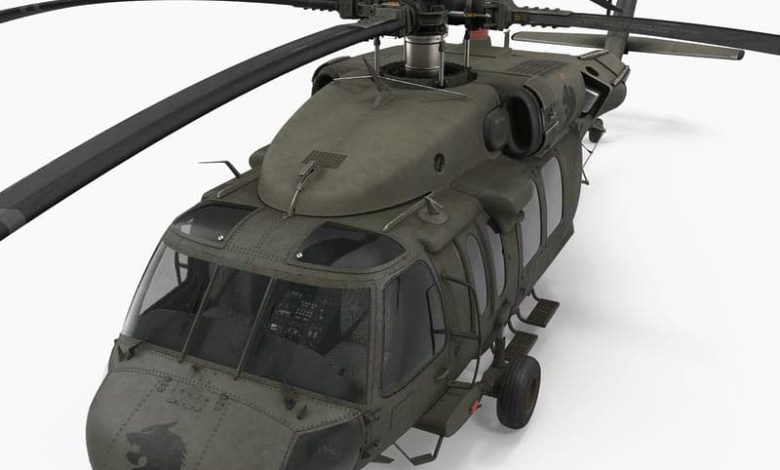 آبجکت هلیکوپتر تری دی مکس Sikorsky UH-60 Black Hawk US Military Utility Helicopter