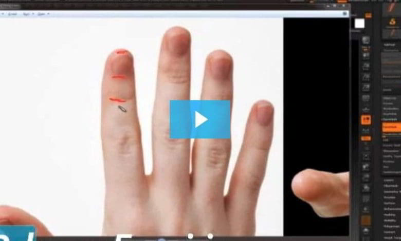 آموزش مدلسازی و اسکالپتینگ دست انسان نرم افزار زیبراش Sculpting a Hand in Zbrush