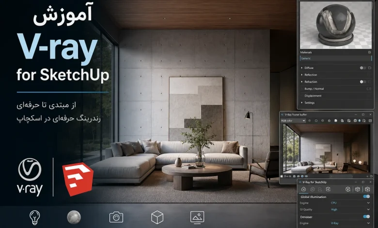 پکیج آموزش ویری V-Ray برای اسکچاپ