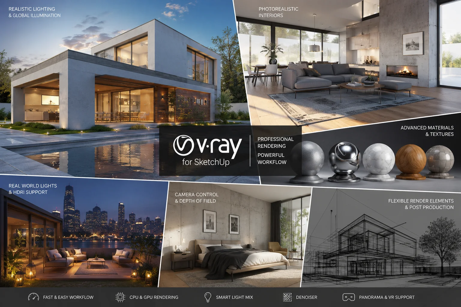 آموزش ویری V-Ray برای اسکچاپ SketchUp