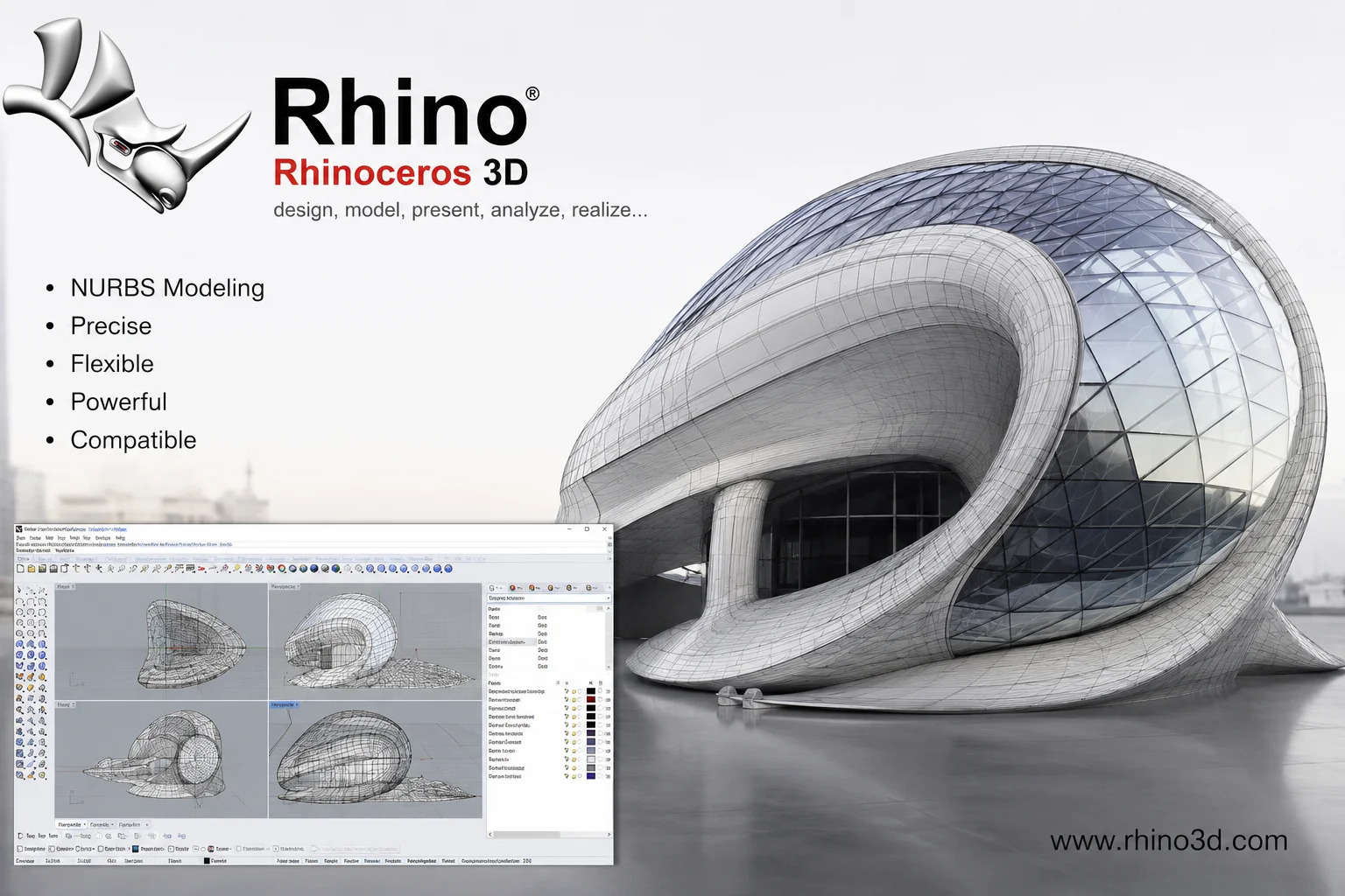 مجموعه آموزش راینو Rhinoceros 3D – مقدماتی تا پیشرفته