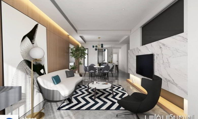 صحنه سه بعدی آپارتمان 100 (تری دی مکس+ ویری)