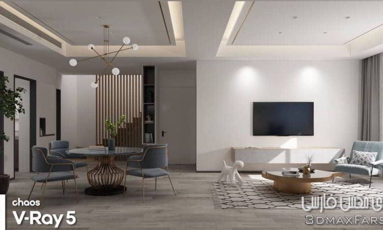 صحنه سه بعدی آپارتمان 103 (تری دی مکس+ ویری)