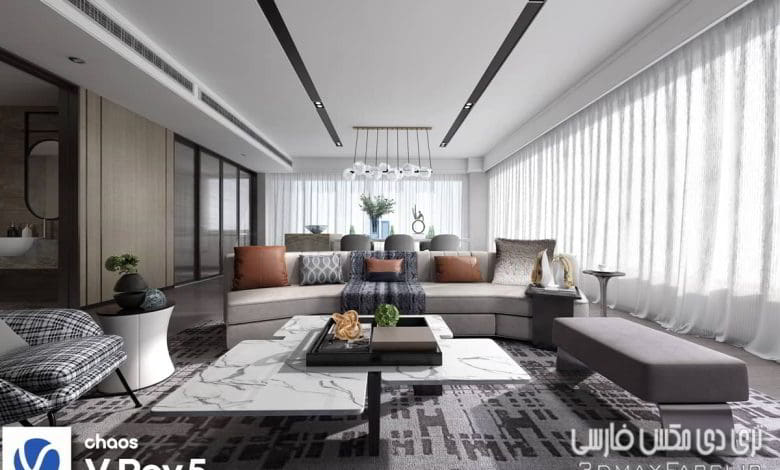 صحنه سه بعدی آپارتمان 107 (تری دی مکس+ ویری)