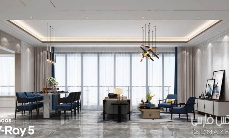 صحنه سه بعدی آپارتمان 132 (تری دی مکس+ ویری)