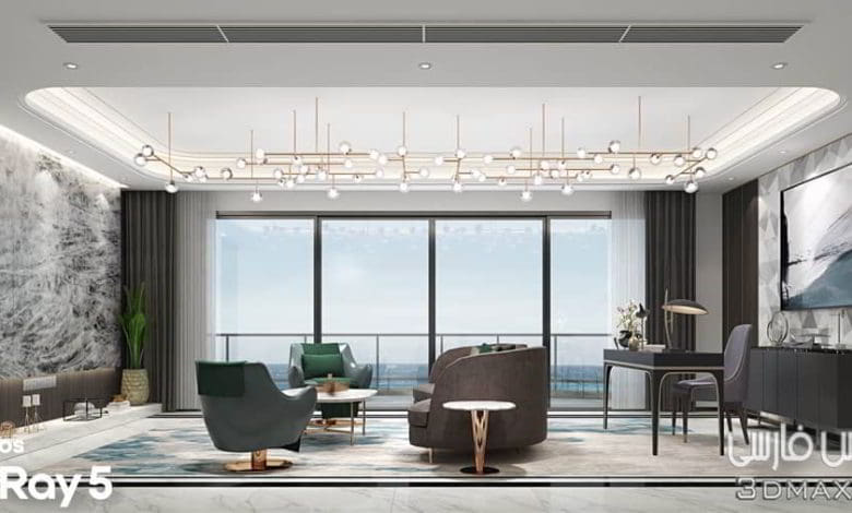 صحنه سه بعدی آپارتمان 135 (تری دی مکس+ ویری)