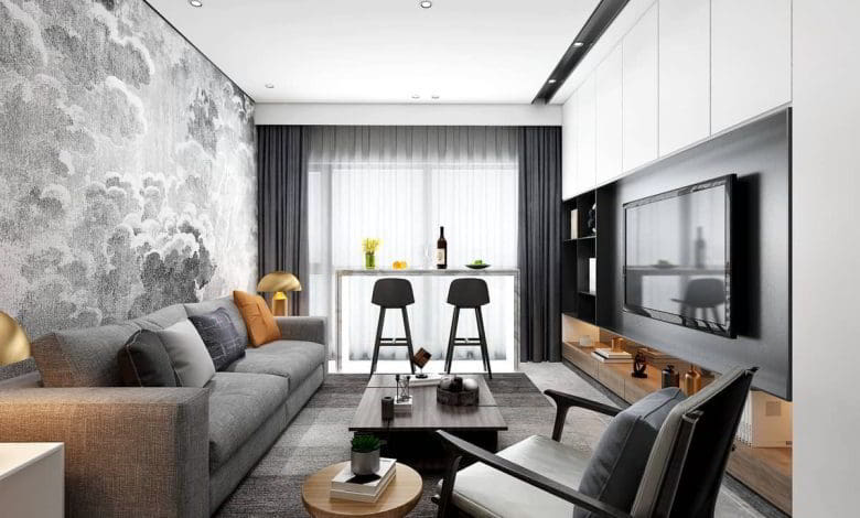 صحنه سه بعدی آپارتمان با طراحی و مبلمان کامل (مکس+ ویری)