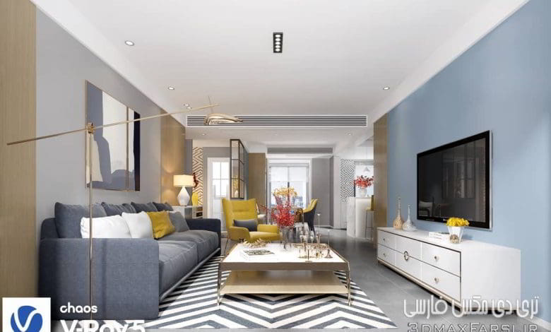 صحنه سه بعدی آپارتمان 66 (تری دی مکس+ ویری)