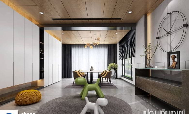 صحنه سه بعدی واحد مسکونی با مبلمان کامل (مکس+ ویری)