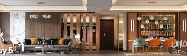 صحنه سه بعدی آپارتمان 82 (تری دی مکس+ ویری)