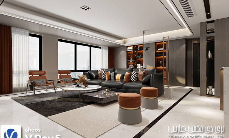 صحنه سه بعدی آپارتمان 99 (تری دی مکس+ ویری)