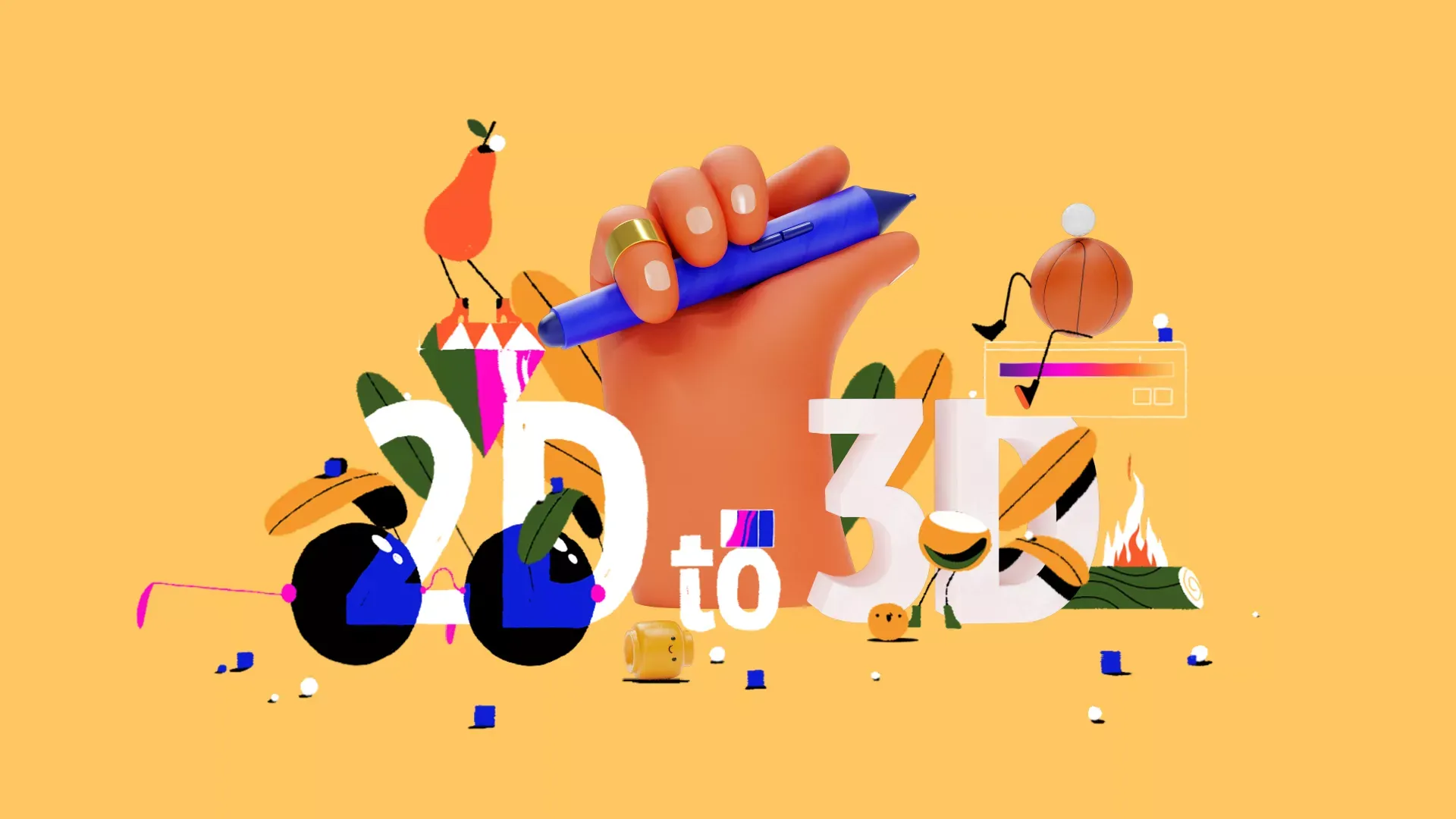 دانلود آموزش Motion Design School – 2D to 3D with Cinema4D