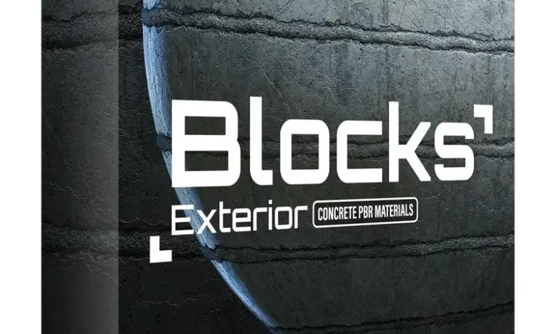 دانلود تکسچر بتن تری دی مکس CGAxis – Blocks Exterior Concrete Walls PBR Textures