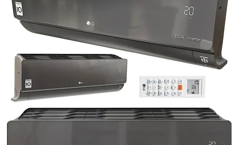 دانلود مدل سه بعدی کولر گازی ال جی تری دی مکس Air conditioner LG AC09BQ