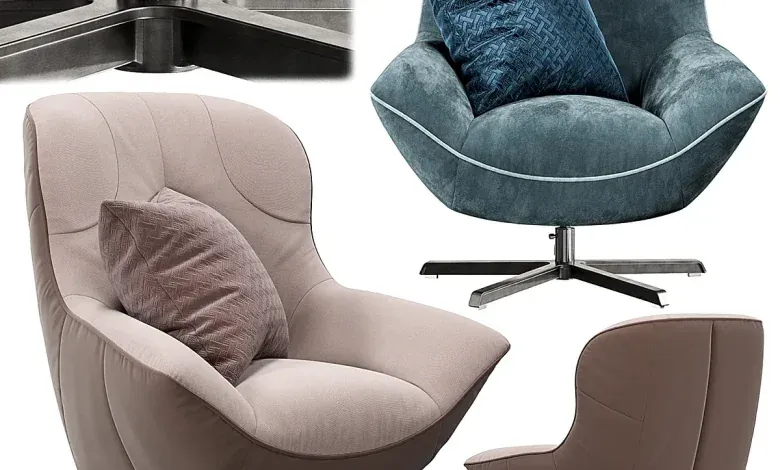 مدل سه بعدی صندلی راحتی تری دی مکس + ویری کرونا Armchair Rico King Rom