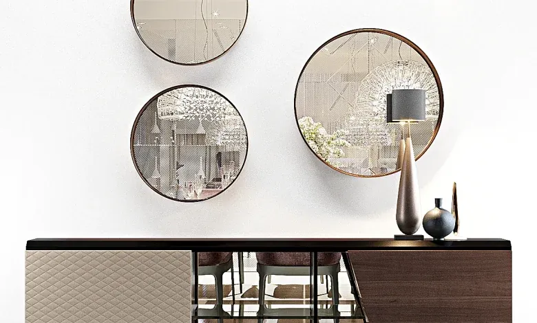 مدل سه بعدی بوفه دیواری چوبی ایتالیایی Aston & Wish by Cattelan Italia