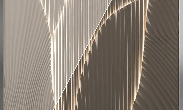 مدل سه بعدی پارتیشن چوبی، اداری و خانگی Backlit panel