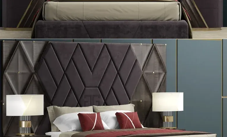 مدل سه بعدی تخت خواب دو نفره Bed Nova 2020