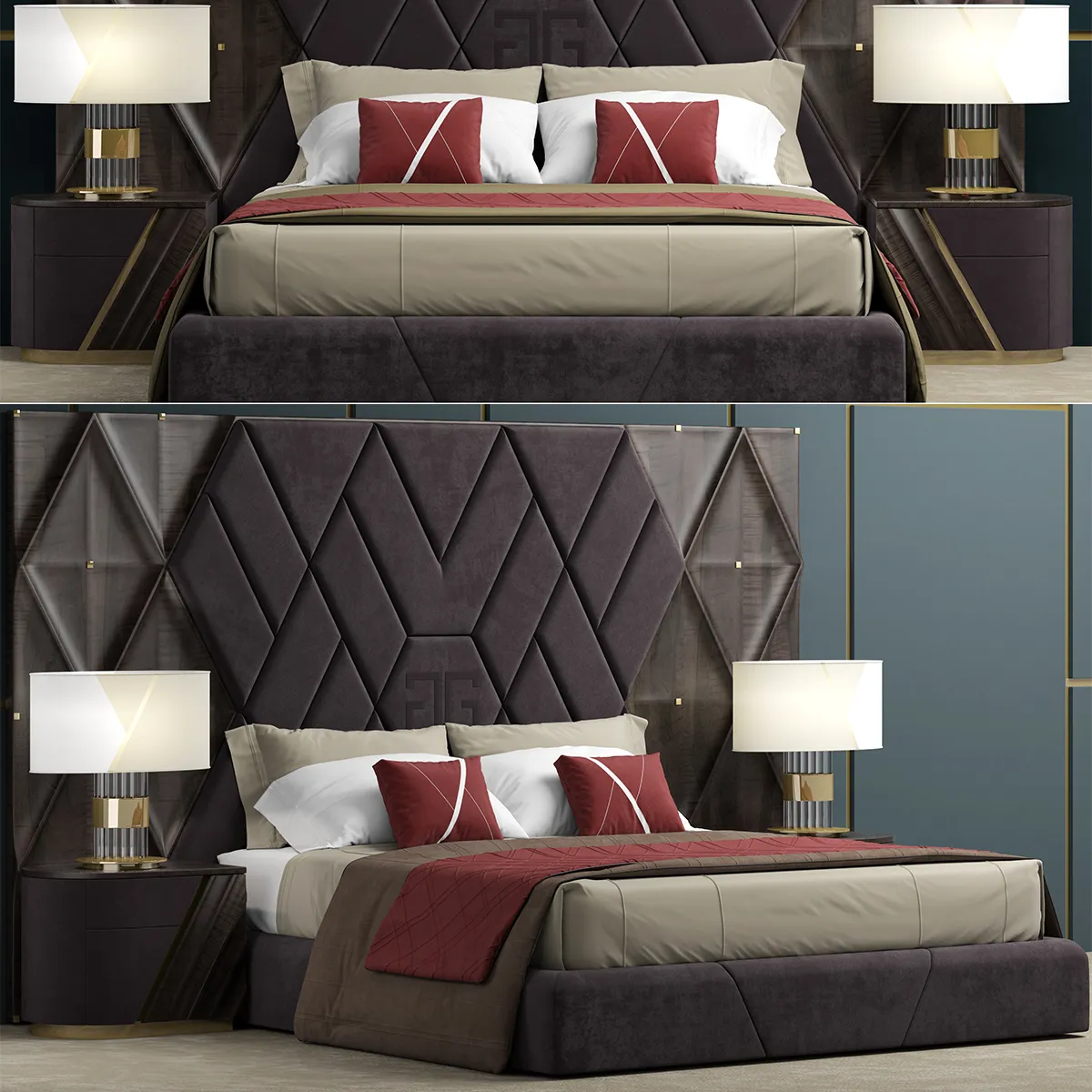 مدل سه بعدی تخت خواب دو نفره Bed Nova 2020