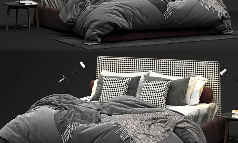 مدل سه بعدی تخت خواب تری دی مکس + ویری Bed Twils Byron