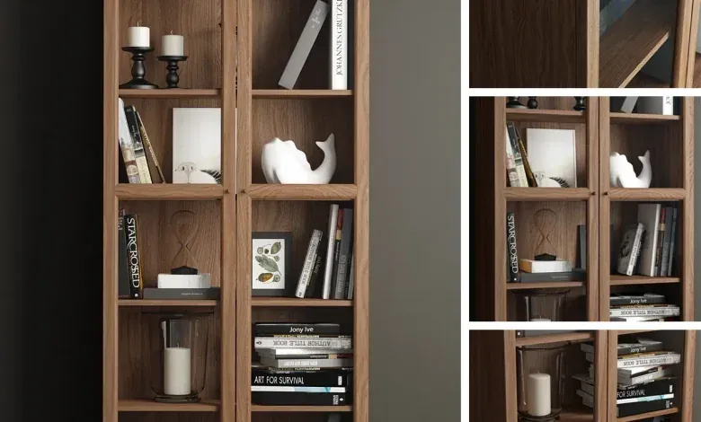 مدل سه بعدی دکور و قفسه کتاب تری دی مکس + ویری turbosquid – Bookcase billy oxberg