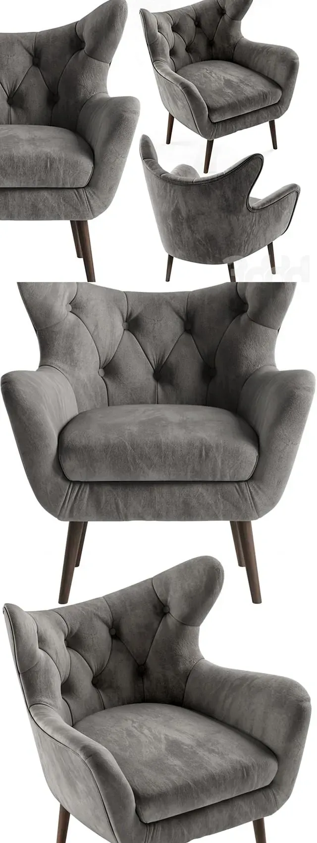 مدل سه بعدی صندلی تری دی مکس Bouck Wingback Chair