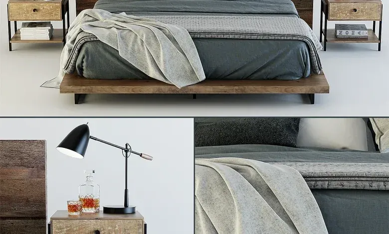 مدل سه بعدی سرویس اتاق خواب تری دی مکس C&B Atwood Bedroom Set