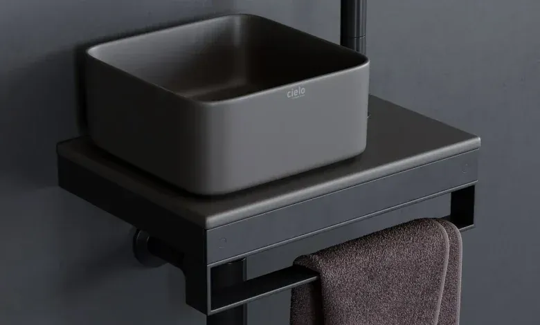 مدل سه بعدی ست روشویی تری دی مکس + ویری 3dsky – Ceramica Cielo Shui Comfort art. Milaq Square Washbasin