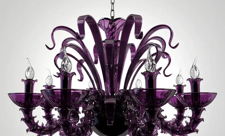 مدل سه بعدی لوستر تری دی مکس Chandelier Donolux S110188 8violet