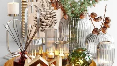 دانلود 3dsky – Decorative set with larch branch and candles