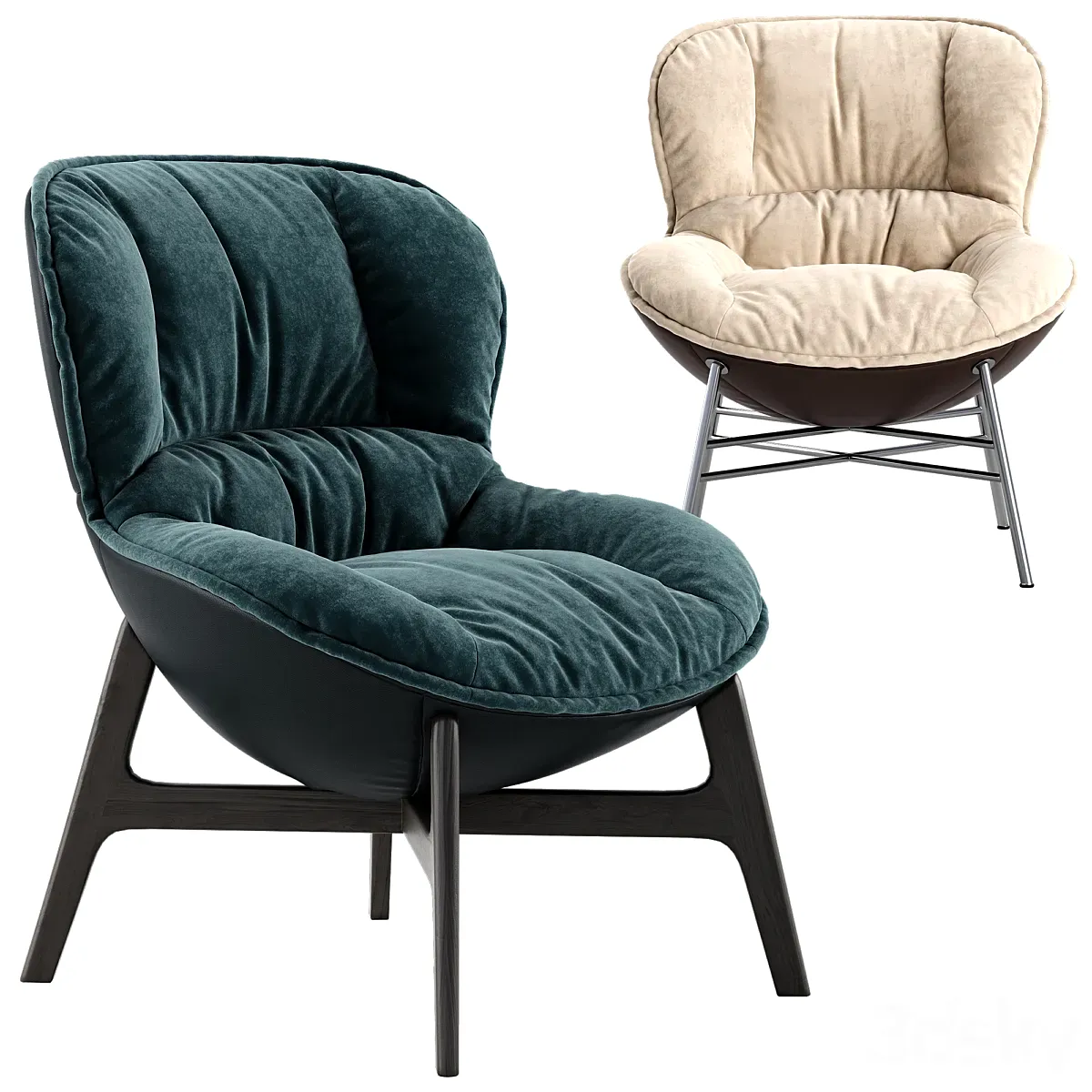 مدل سه بعدی صندلی راحتی تری دی مکس + ویری 3dsky - Ditre italia Softy armchair