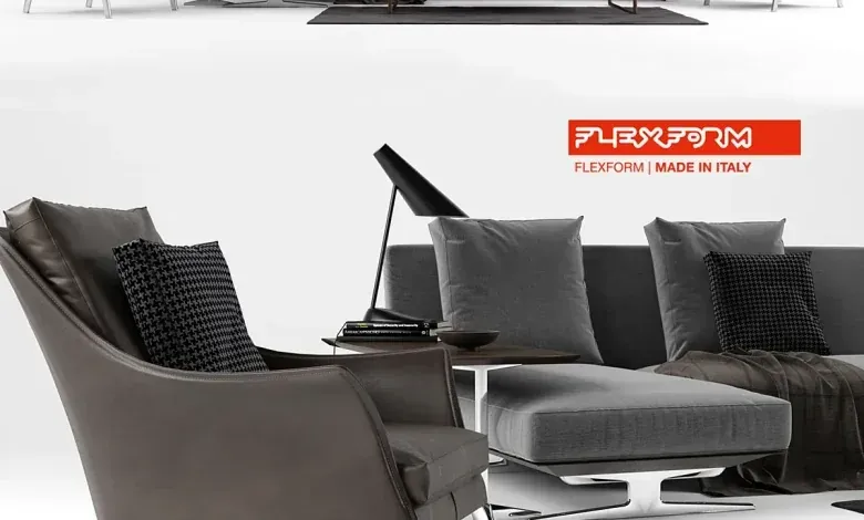 دانلود 3dsky – Flexform Set 02 Evergreen Sofa