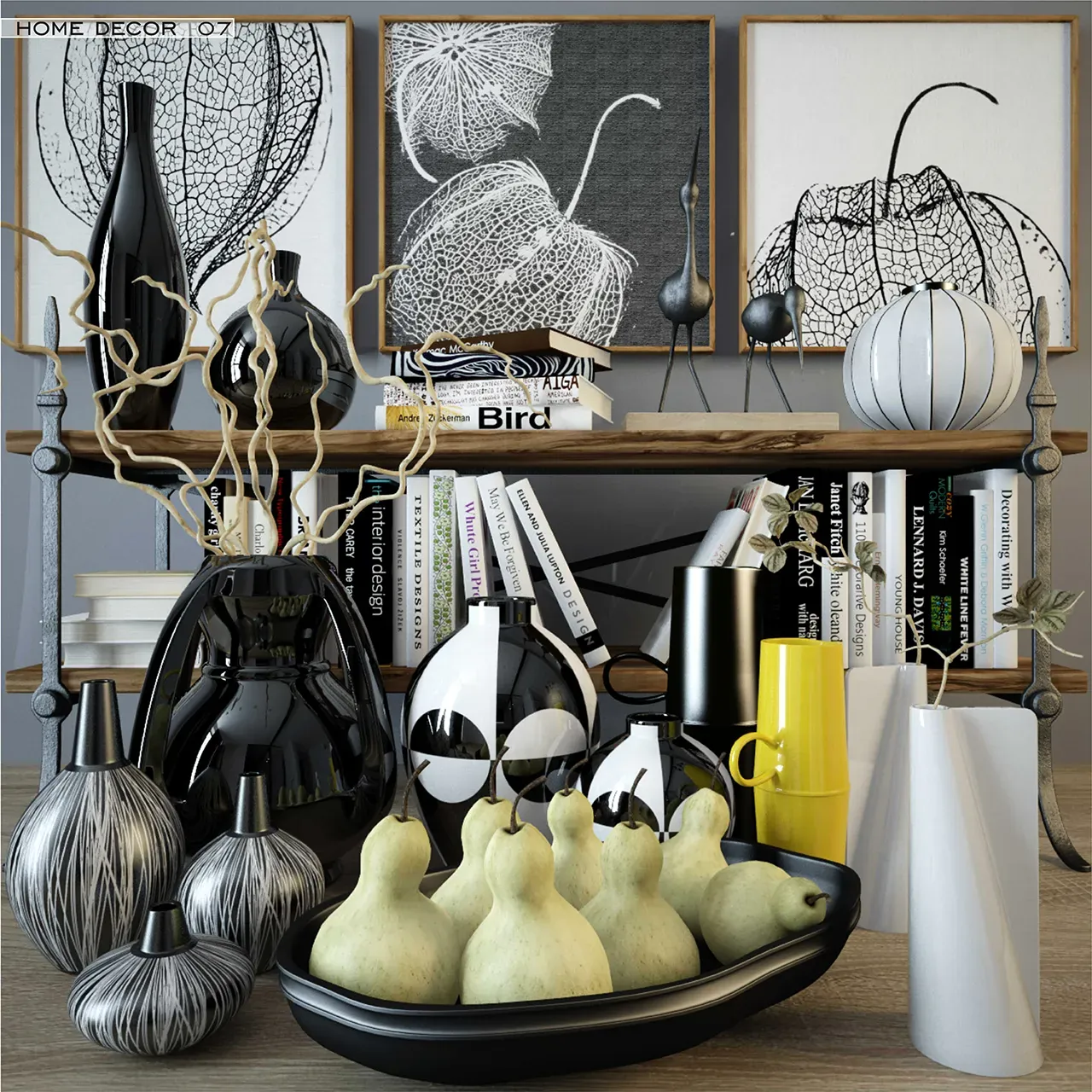 مدل سه بعدی دکواتیو تری دی مکس Home Decor with pears
