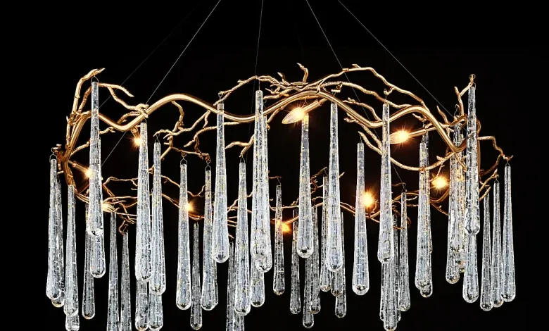 دانلود 3dsky – John Richard Brass and Glass Teardrop Eight-Light Chandelier