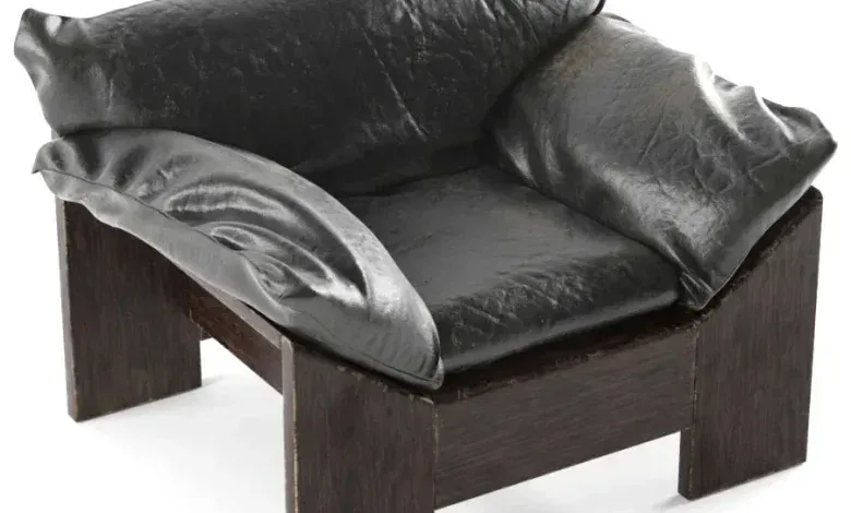 دانلود 3dsky – Leolux Dutch Oak Leather Chair 1970s